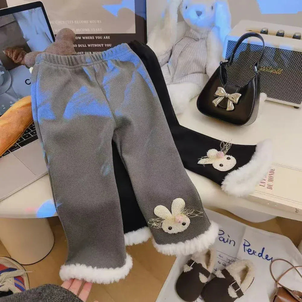 Trendy Kids Apparel Kids Clothing Girls' Casual Pants Cartoon Rabbit Decoration