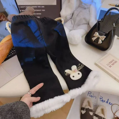 Trendy Kids Apparel Kids Clothing Girls' Casual Pants Cartoon Rabbit Decoration