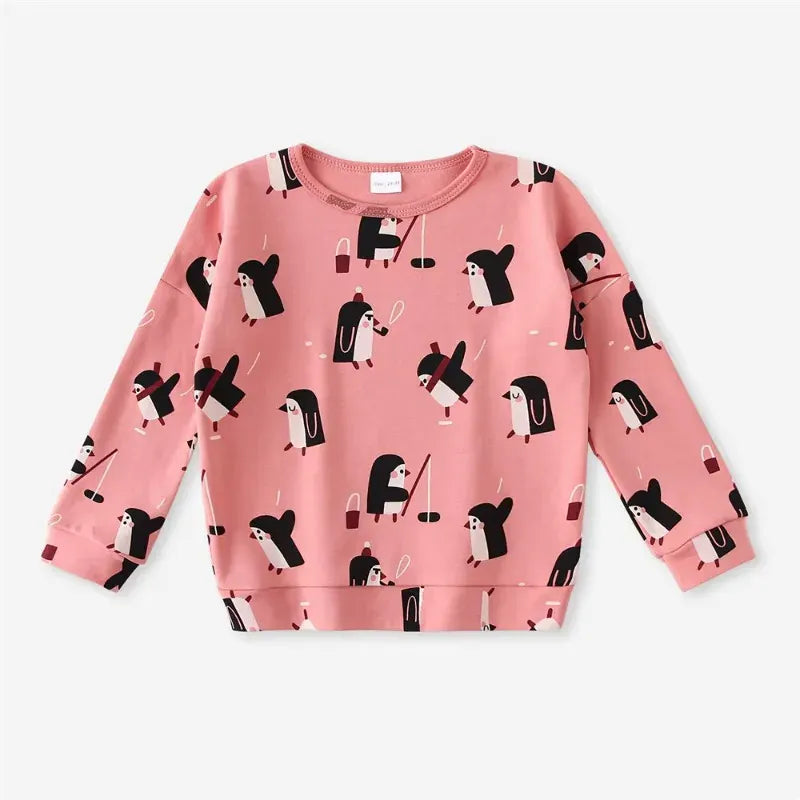 Trendy Kids Apparel Kids Clothing Girls' Cotton Cute Print Toddler Sweatshirt