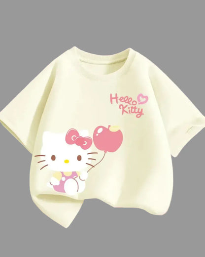 Trendy Kids Apparel Kids Clothing Girls Cotton Hello Kitty Printed T-shirts