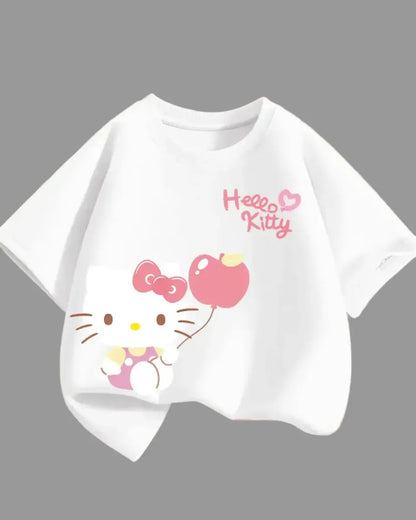Trendy Kids Apparel Kids Clothing Girls Cotton Hello Kitty Printed T-shirts