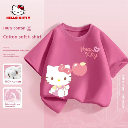 Trendy Kids Apparel Kids Clothing Girls Cotton Hello Kitty Printed T-shirts