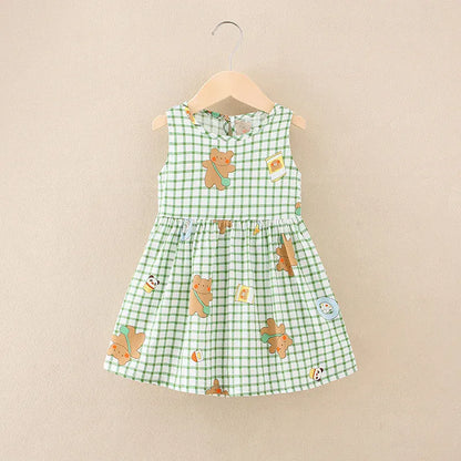 Trendy Kids Apparel Kids Clothing Girls' Cotton Summer Sleeveless Flower Dress