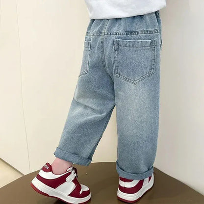 Trendy Kids Apparel Kids Clothing Girls Denim Pants Cartoon Hello Kitty