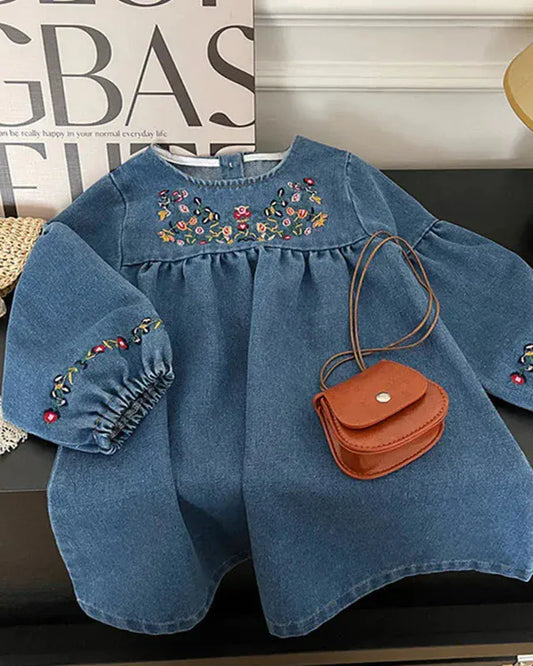 Trendy Kids Apparel Kids Clothing Girls Denim Princess Dresses