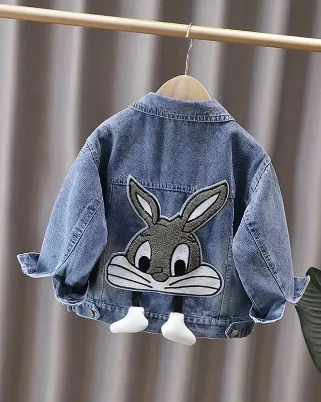 Trendy Kids Apparel Kids Clothing Girls Denim Rabbit Jacket