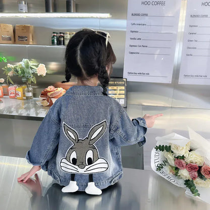Trendy Kids Apparel Kids Clothing Girls Denim Rabbit Jacket