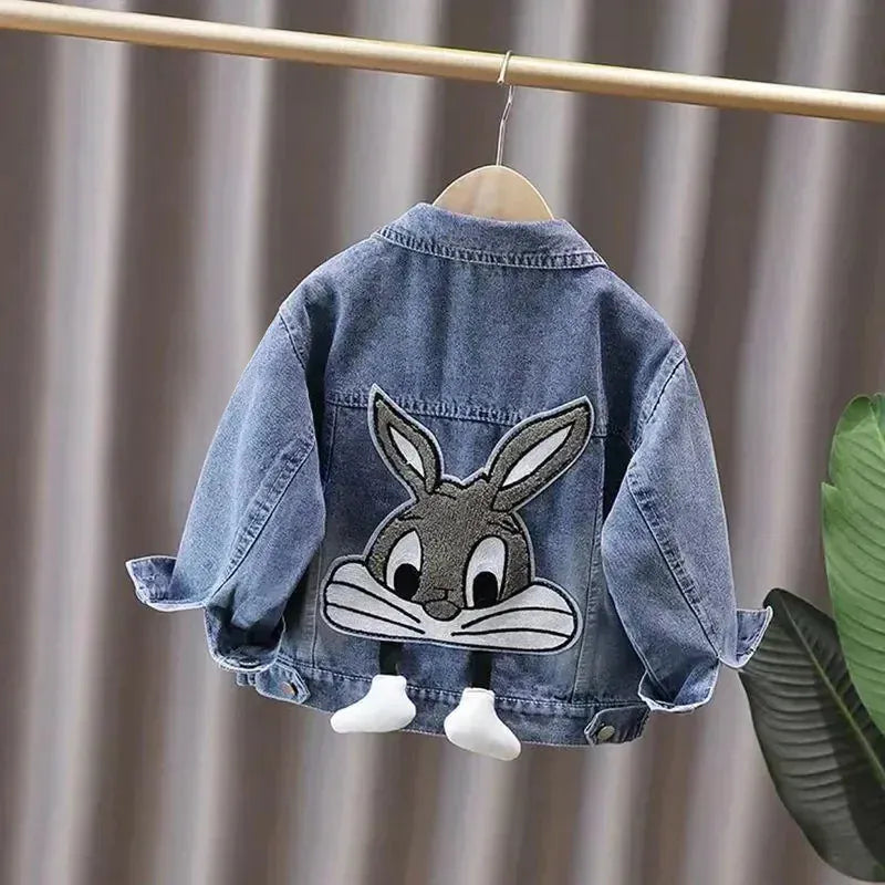 Trendy Kids Apparel Kids Clothing Girls Denim Rabbit Jacket