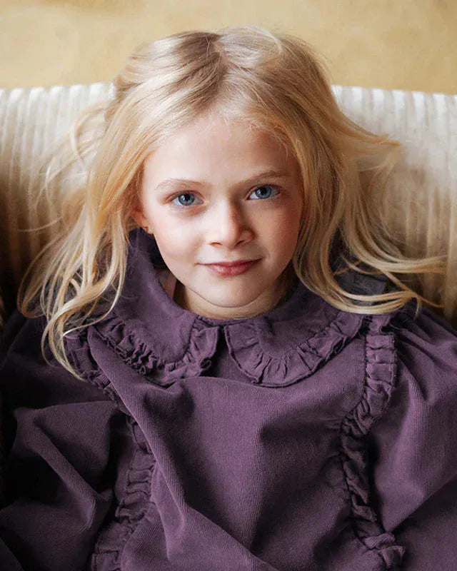 Trendy Kids Apparel Kids Clothing Girls Doll Lapel Collar Corduroy Blouse 100% Cotton