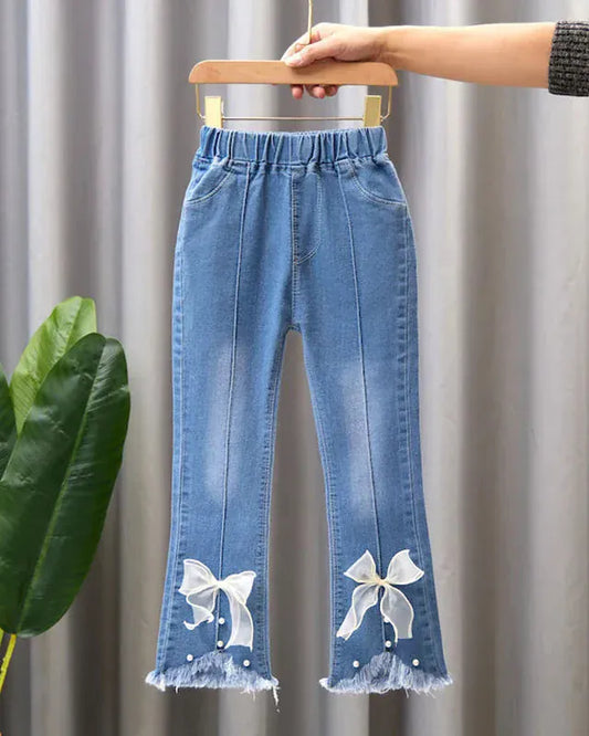 Trendy Kids Apparel Kids Clothing Girls Elastic Denim Jeans