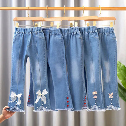 Trendy Kids Apparel Kids Clothing Girls Elastic Denim Jeans