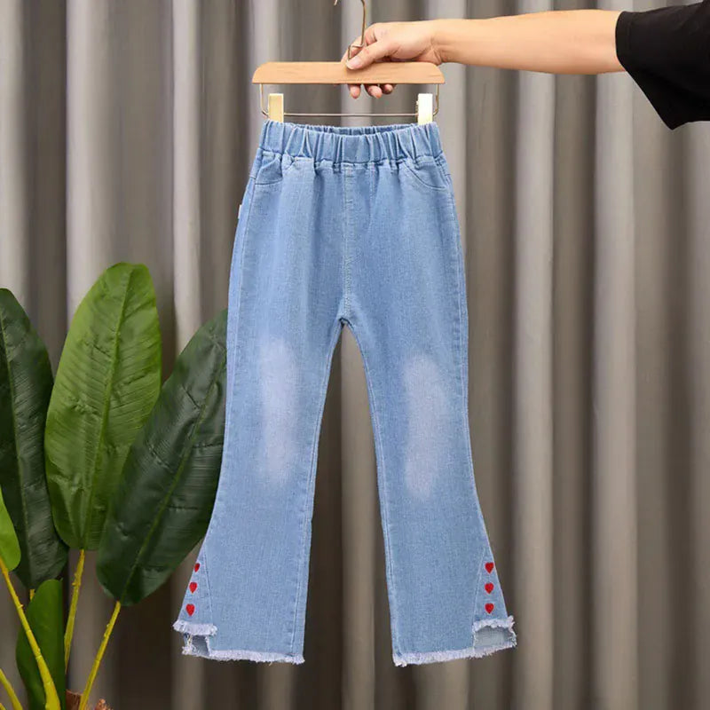Trendy Kids Apparel Kids Clothing Girls Elastic Denim Jeans