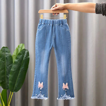 Trendy Kids Apparel Kids Clothing Girls Elastic Denim Jeans