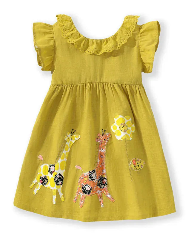 Trendy Kids Apparel Kids Clothing Girls' Elegant Giraffe Dress for Fancy Occasions