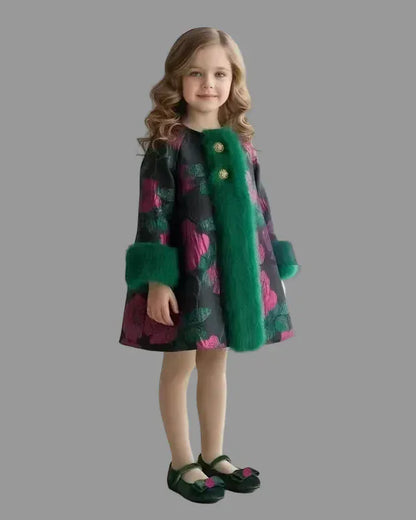 Trendy Kids Apparel Kids Clothing Girls' Embroidered Padded Winter Coat