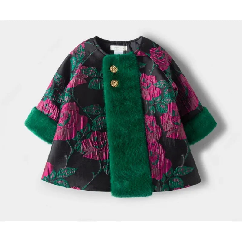 Trendy Kids Apparel Kids Clothing Girls' Embroidered Padded Winter Coat