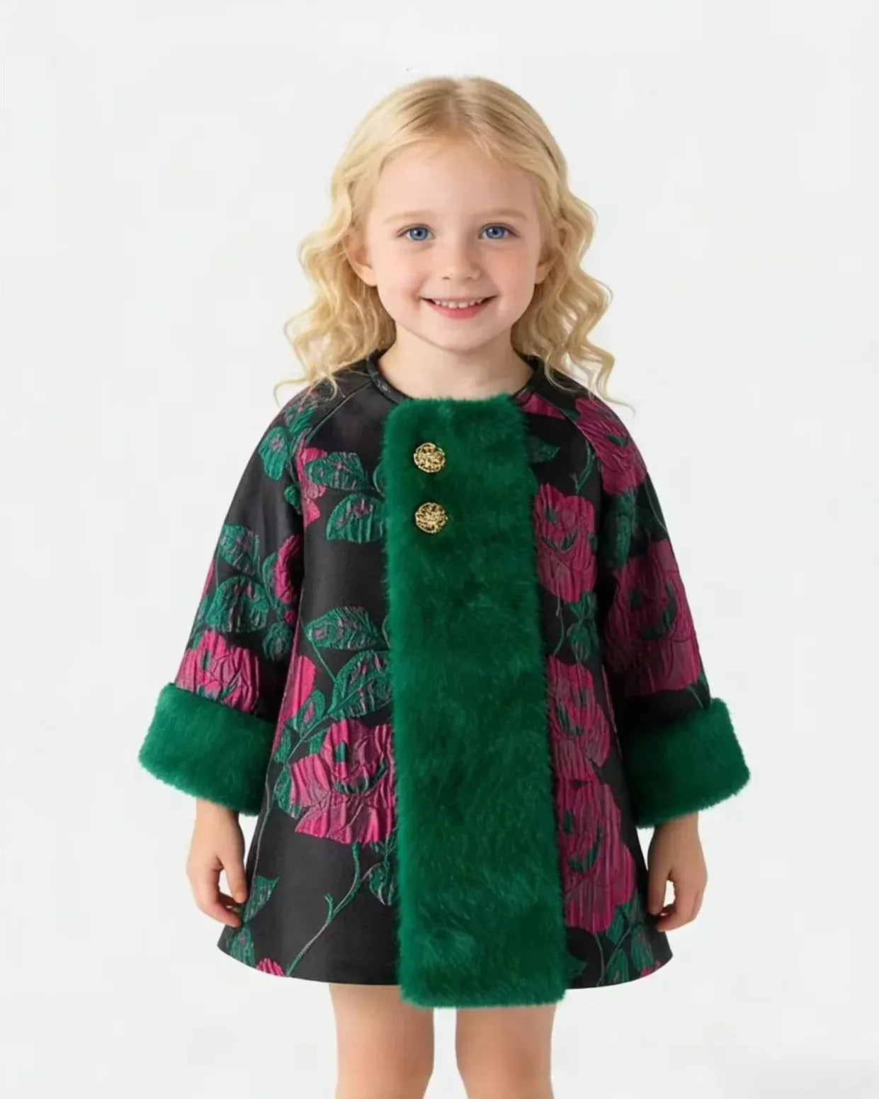 Trendy Kids Apparel Kids Clothing Girls' Embroidered Padded Winter Coat