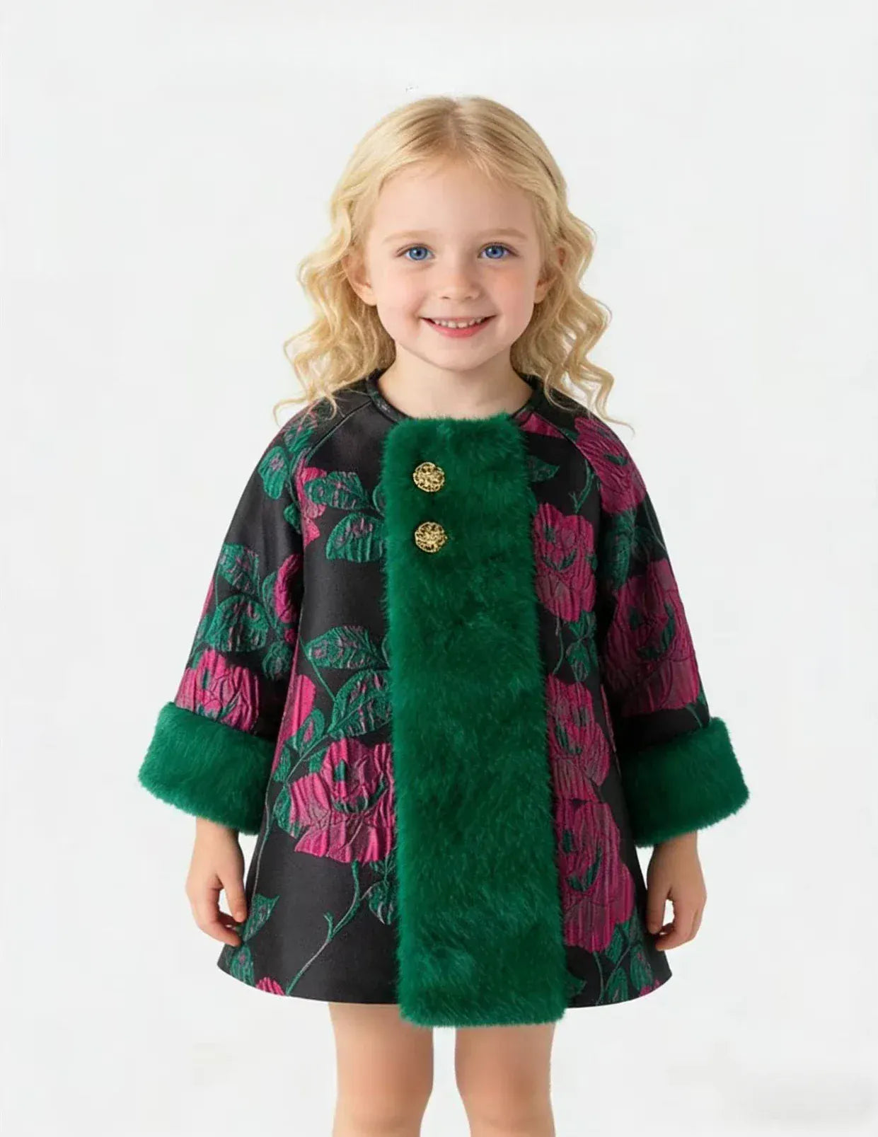 Trendy Kids Apparel Kids Clothing Girls' Embroidered Padded Winter Coat