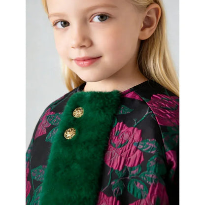 Trendy Kids Apparel Kids Clothing Girls' Embroidered Padded Winter Coat