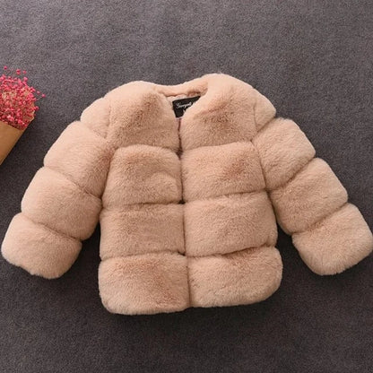 Trendy Kids Apparel Kids Clothing Girls Faux Fur Coat Winter