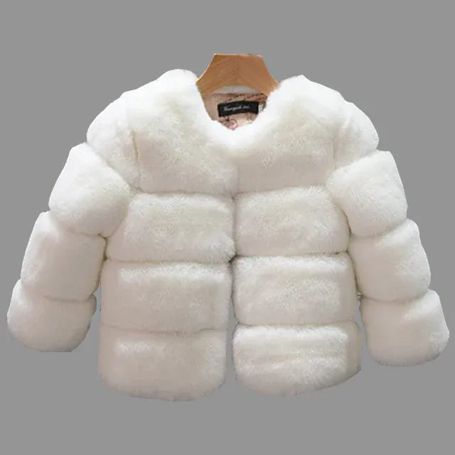 Trendy Kids Apparel Kids Clothing Girls Faux Fur Coat Winter