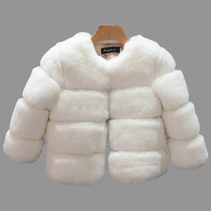 Trendy Kids Apparel Kids Clothing Girls Faux Fur Coat Winter