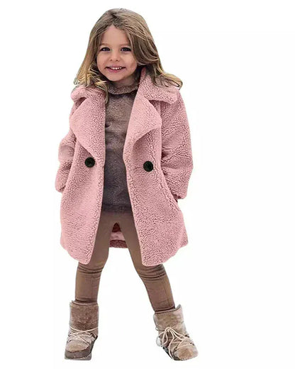 Trendy Kids Apparel Kids Clothing Girls Faux Fur Winter Warm Jackets