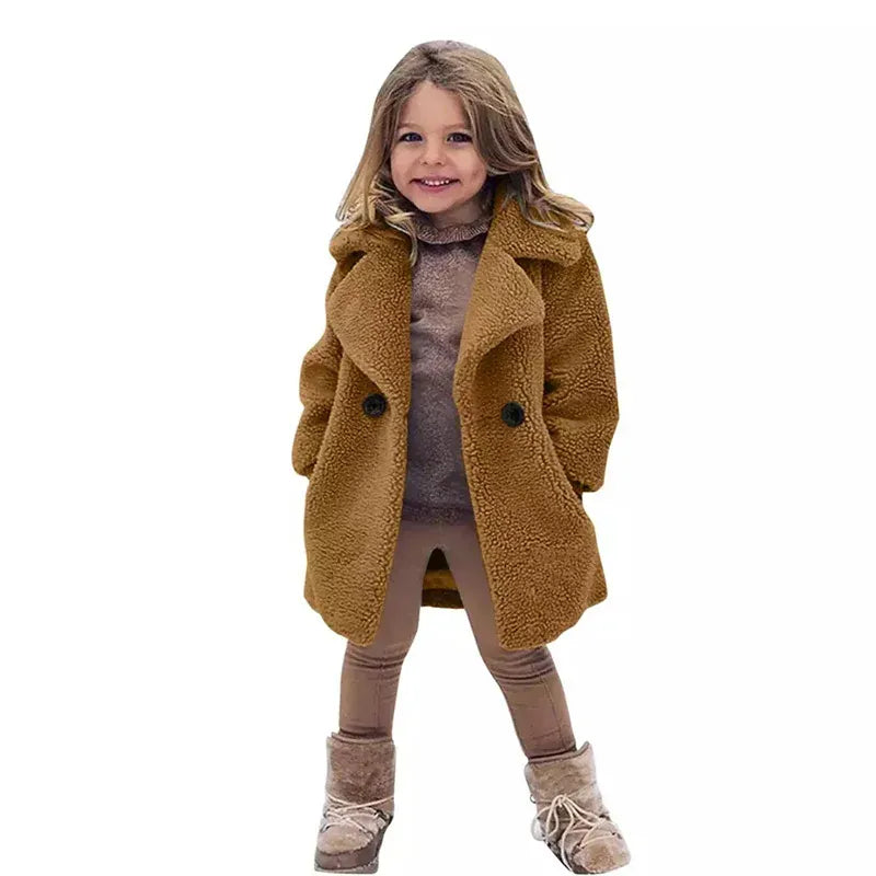 Trendy Kids Apparel Kids Clothing Girls Faux Fur Winter Warm Jackets