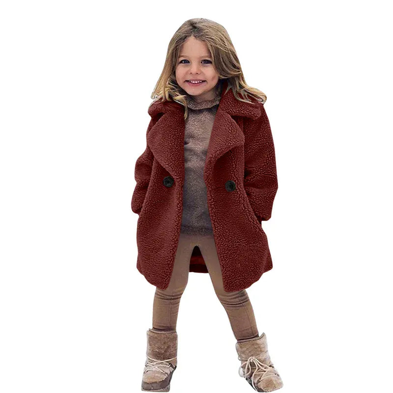 Trendy Kids Apparel Kids Clothing Girls Faux Fur Winter Warm Jackets
