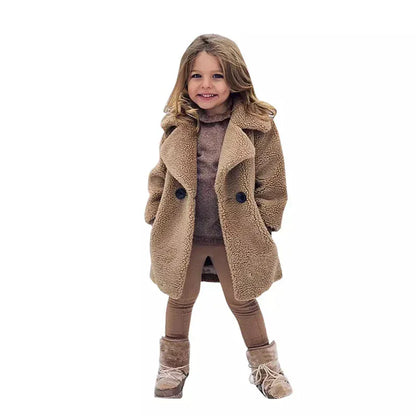Trendy Kids Apparel Kids Clothing Girls Faux Fur Winter Warm Jackets