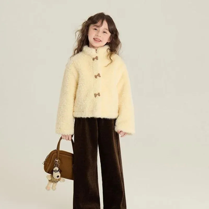 Trendy Kids Apparel Kids Clothing Girls Fluffy Coat
