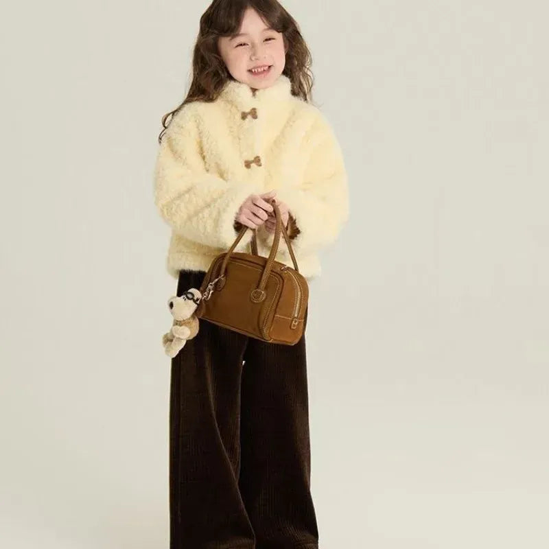Trendy Kids Apparel Kids Clothing Girls Fluffy Coat
