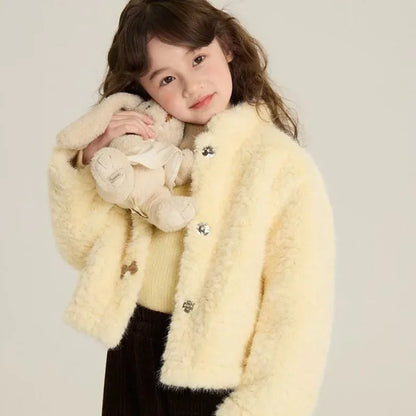 Trendy Kids Apparel Kids Clothing Girls Fluffy Coat