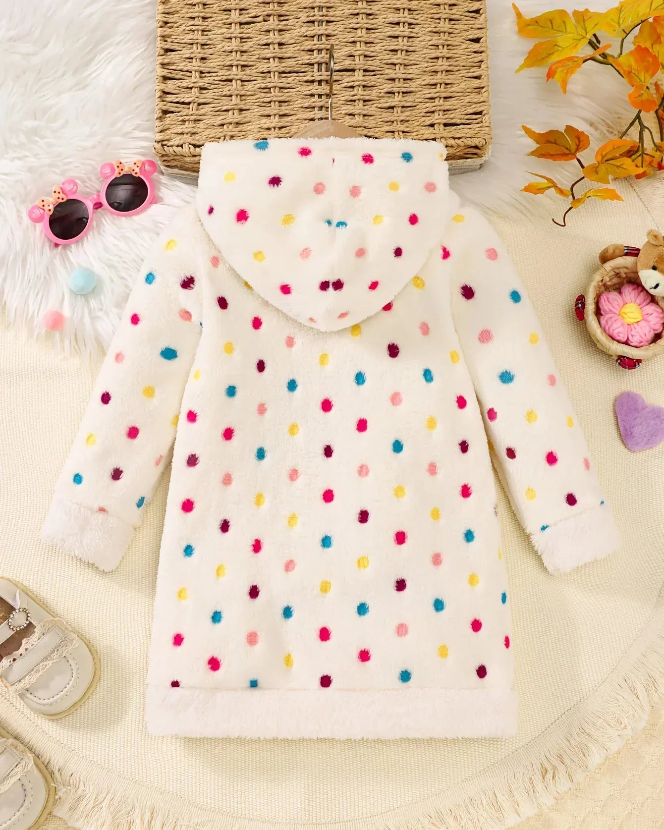 Trendy Kids Apparel Kids Clothing Girls' Hooded Flannel Dress