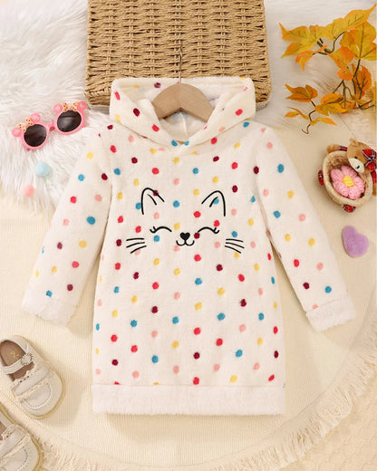 Trendy Kids Apparel Kids Clothing Girls' Hooded Flannel Dress