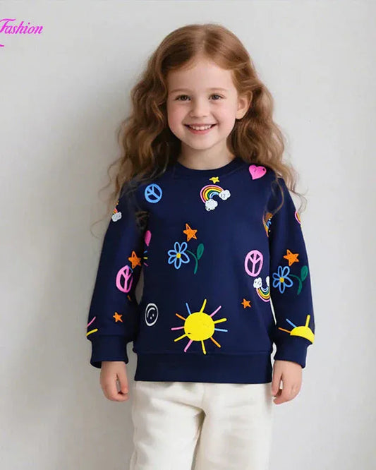 Trendy Kids Apparel Kids Clothing Girls' Knitted Cotton Sweater