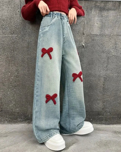 Trendy Kids Apparel Kids Clothing Girls Loose Wide-leg Jeans