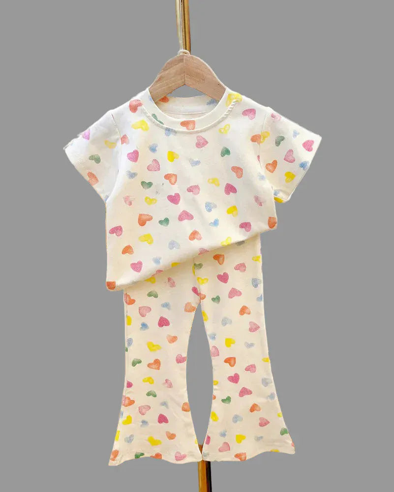 Trendy Kids Apparel Kids Clothing Girls Love Print Summer Set