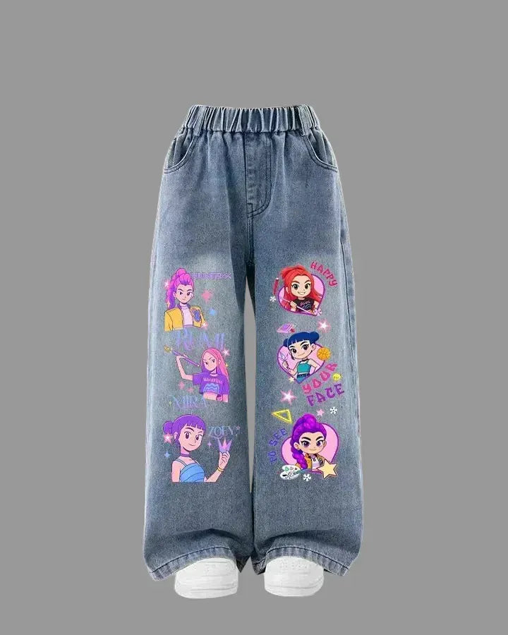 Trendy Kids Apparel Kids Clothing Girls' New Spring/Autumn Straight Leg Denim Jeans