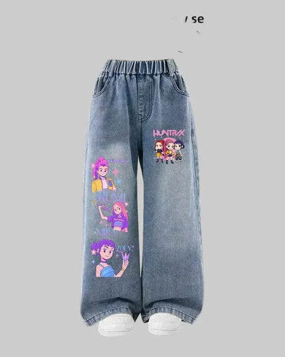 Trendy Kids Apparel Kids Clothing Girls' New Spring/Autumn Straight Leg Denim Jeans