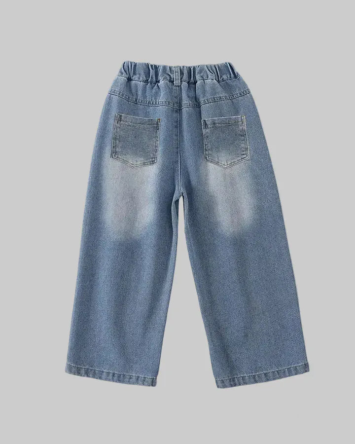 Trendy Kids Apparel Kids Clothing Girls' New Spring/Autumn Straight Leg Denim Jeans