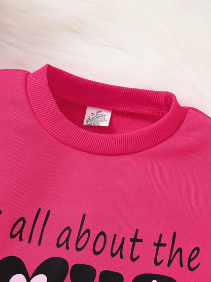 Trendy Kids Apparel Kids Clothing Girls' Pink Love Print Set