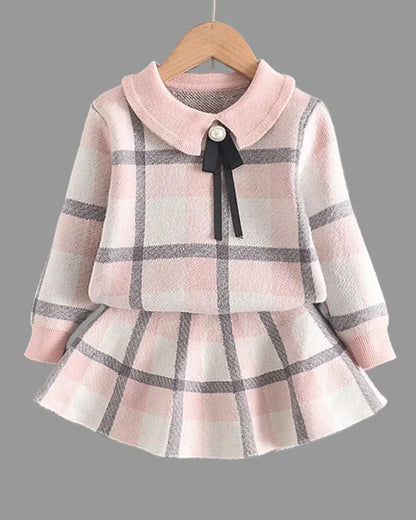 Trendy Kids Apparel Kids Clothing Girls Plaid Cute Clothing Sets