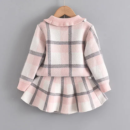 Trendy Kids Apparel Kids Clothing Girls Plaid Cute Clothing Sets