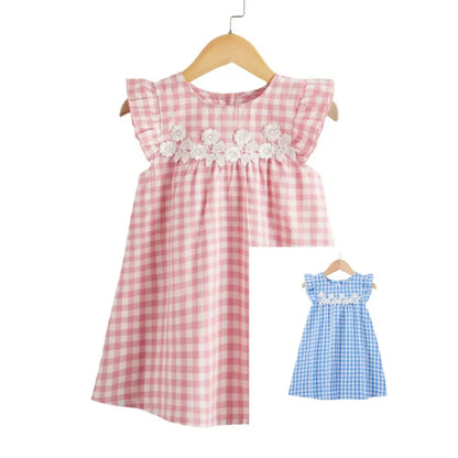 Trendy Kids Apparel Kids Clothing Girls Summer Plaid Dress