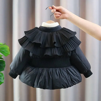 Trendy Kids Apparel Kids Clothing Girls Thicken Velvet Lined Winter Parka