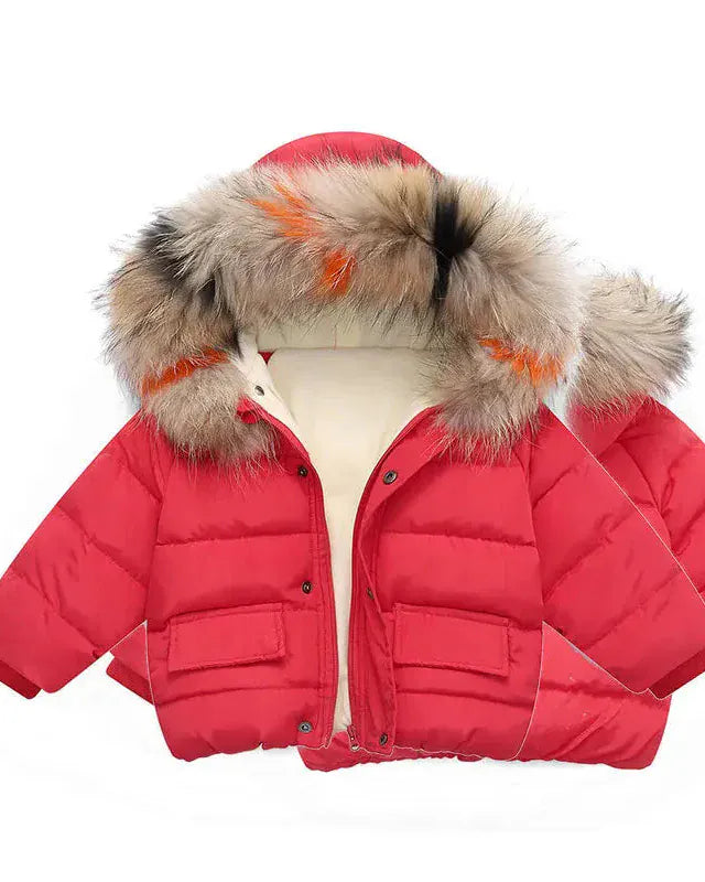 Trendy Kids Apparel Kids Clothing Girls Thickened Velvet Lined Down Jacket
