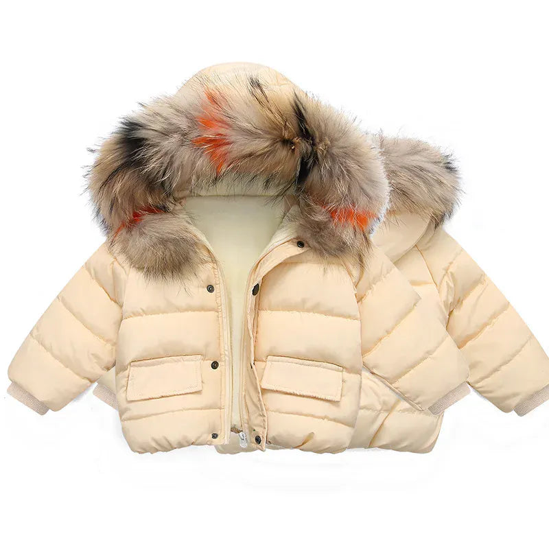 Trendy Kids Apparel Kids Clothing Girls Thickened Velvet Lined Down Jacket