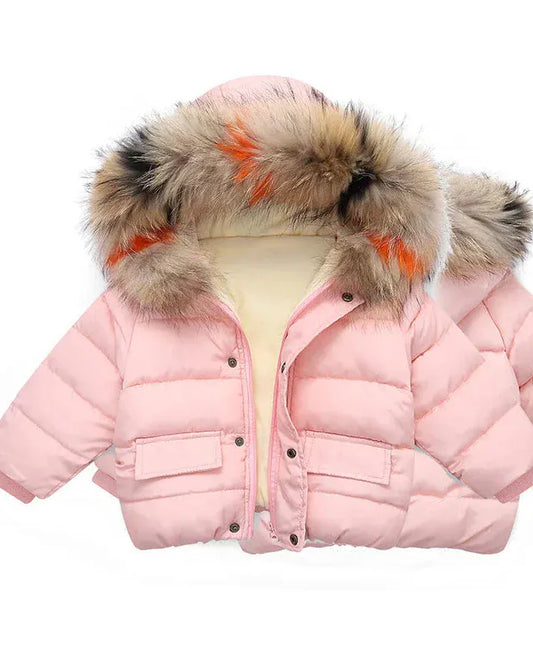 Trendy Kids Apparel Kids Clothing Girls Thickened Velvet Lined Down Jacket