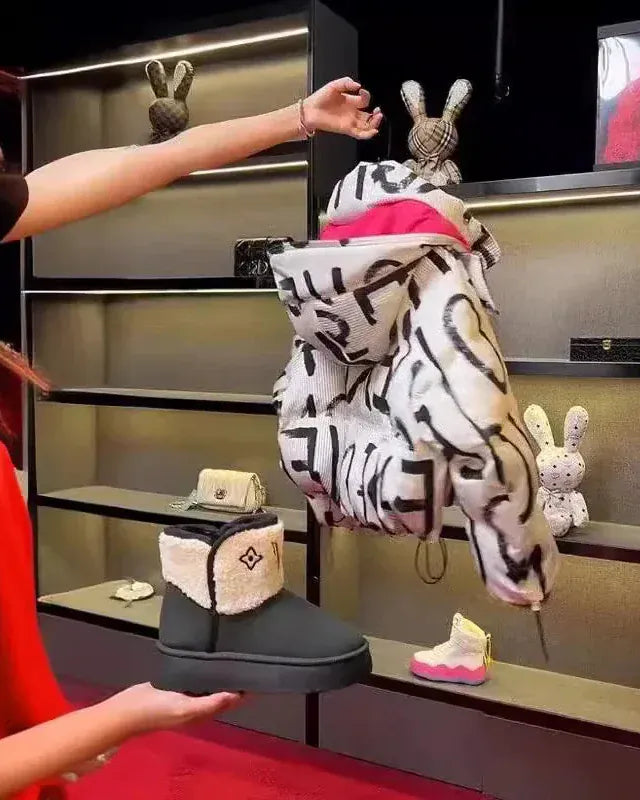 Trendy Kids Apparel Kids Clothing Girls' Versatile Graffiti Cotton Puffer